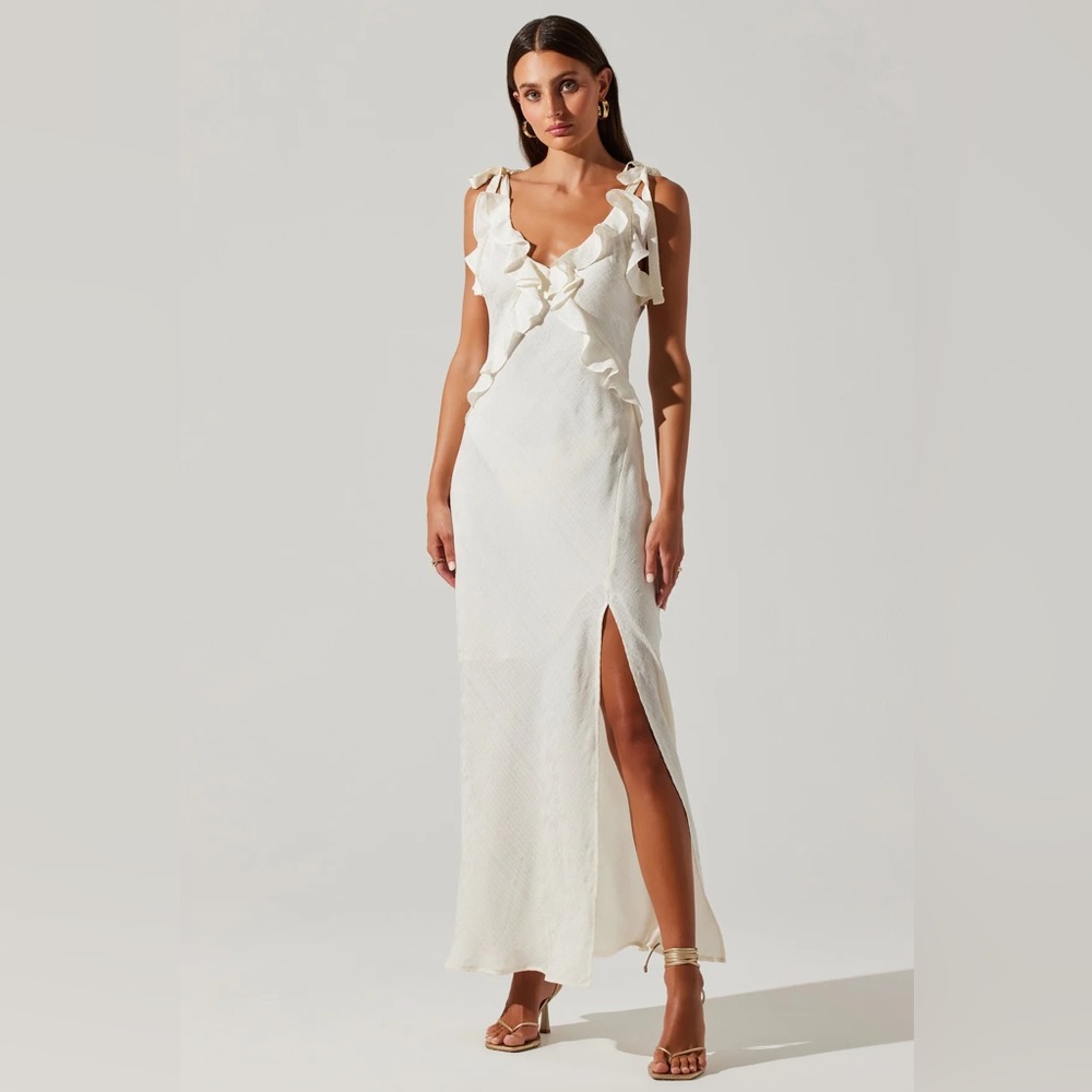 NWT ASTR The Label Sorbae Ruffle Maxi Dress